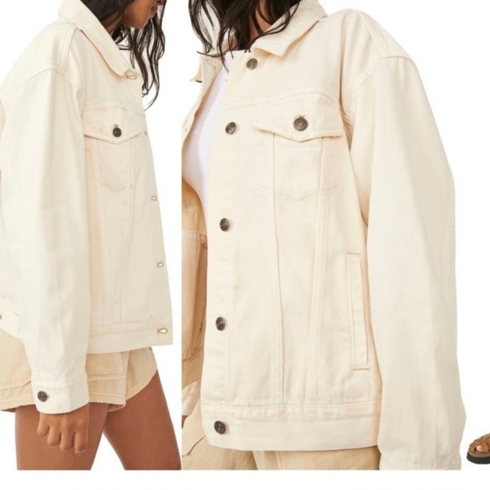 “We the Free” Medium Light cream oversized jacket